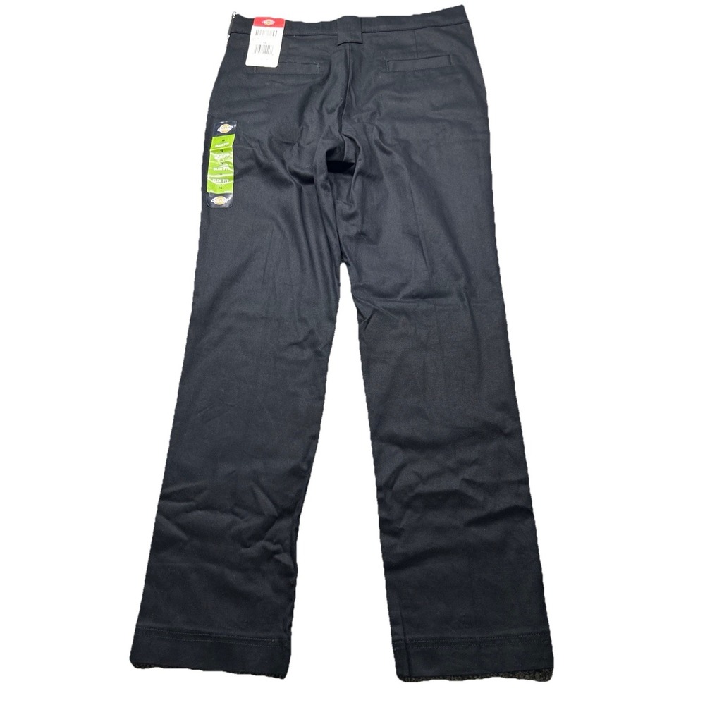 Dickies Girls Stretch Slim Fit Twill Pants Size 16 Black 30x29 KP5519BK NWT